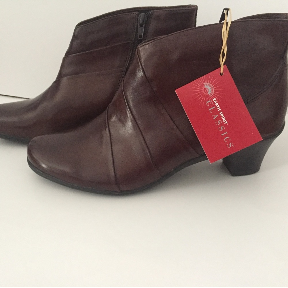 Earth Spirit Leather Heeled Boots Brown Only 11 - Picture 2 of 16